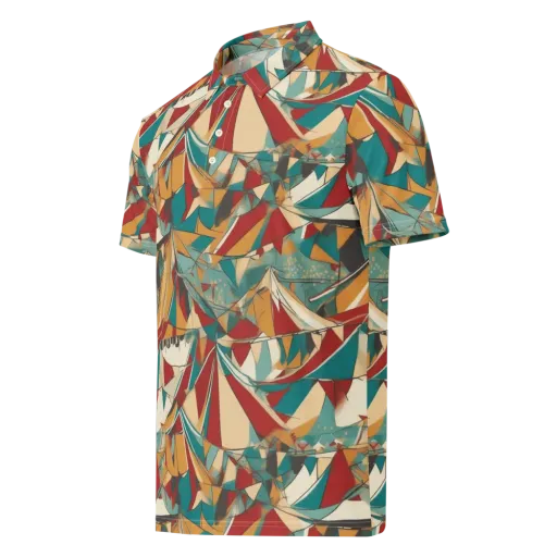 Carnival Geometry on a Men's Slim Fit Polo Shirt