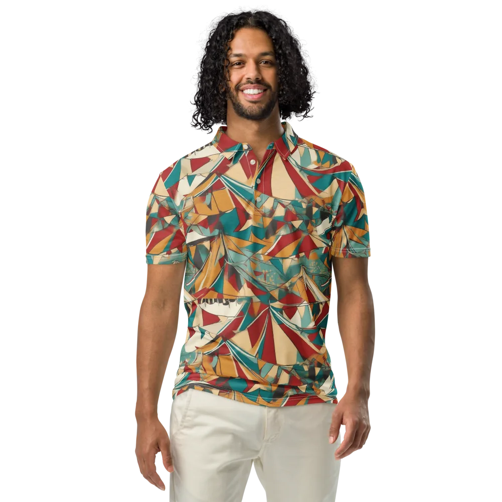 Carnival Geometry on Men's Slim Fit Polo Shirt — Front