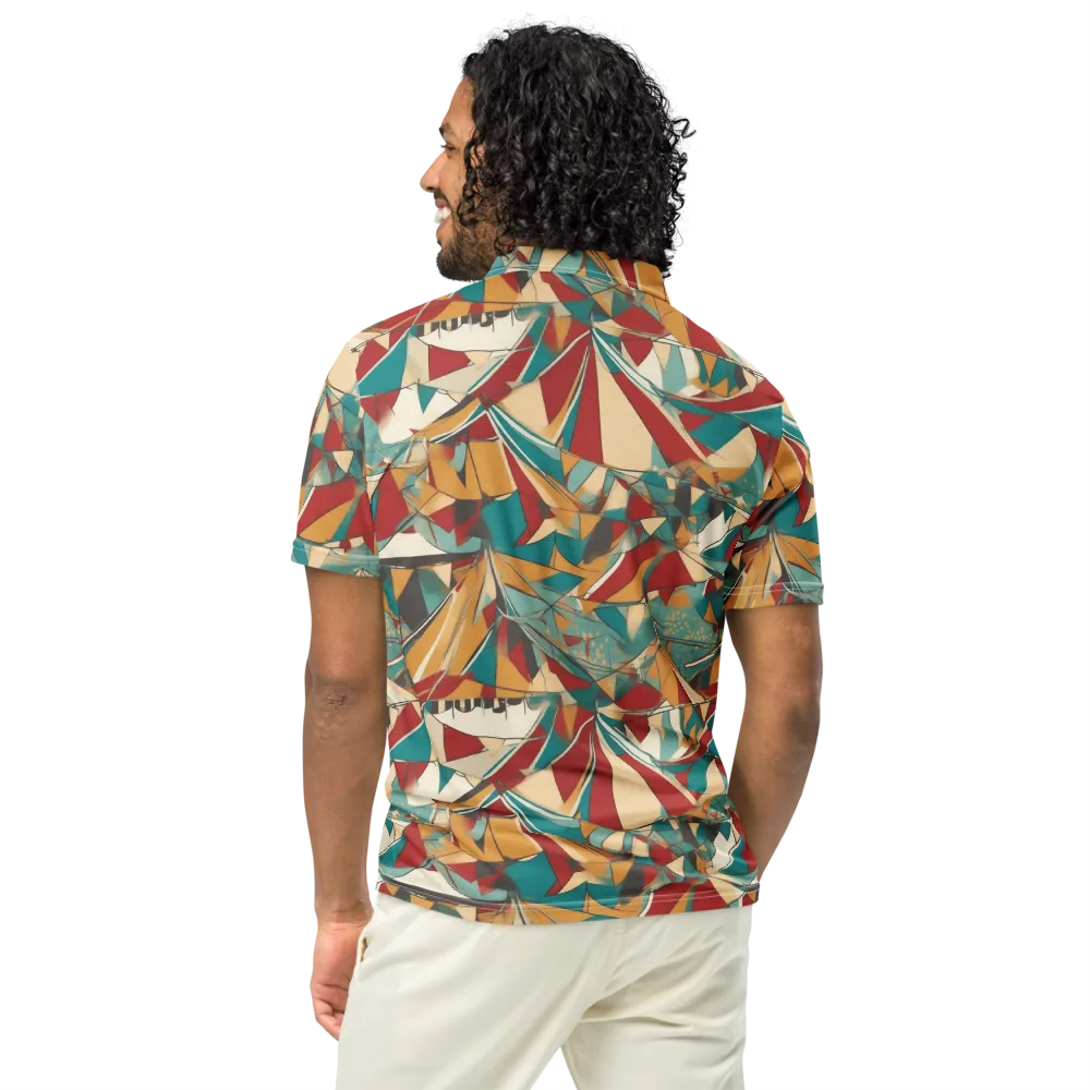Carnival Geometry on Men's Slim Fit Polo Shirt — Back