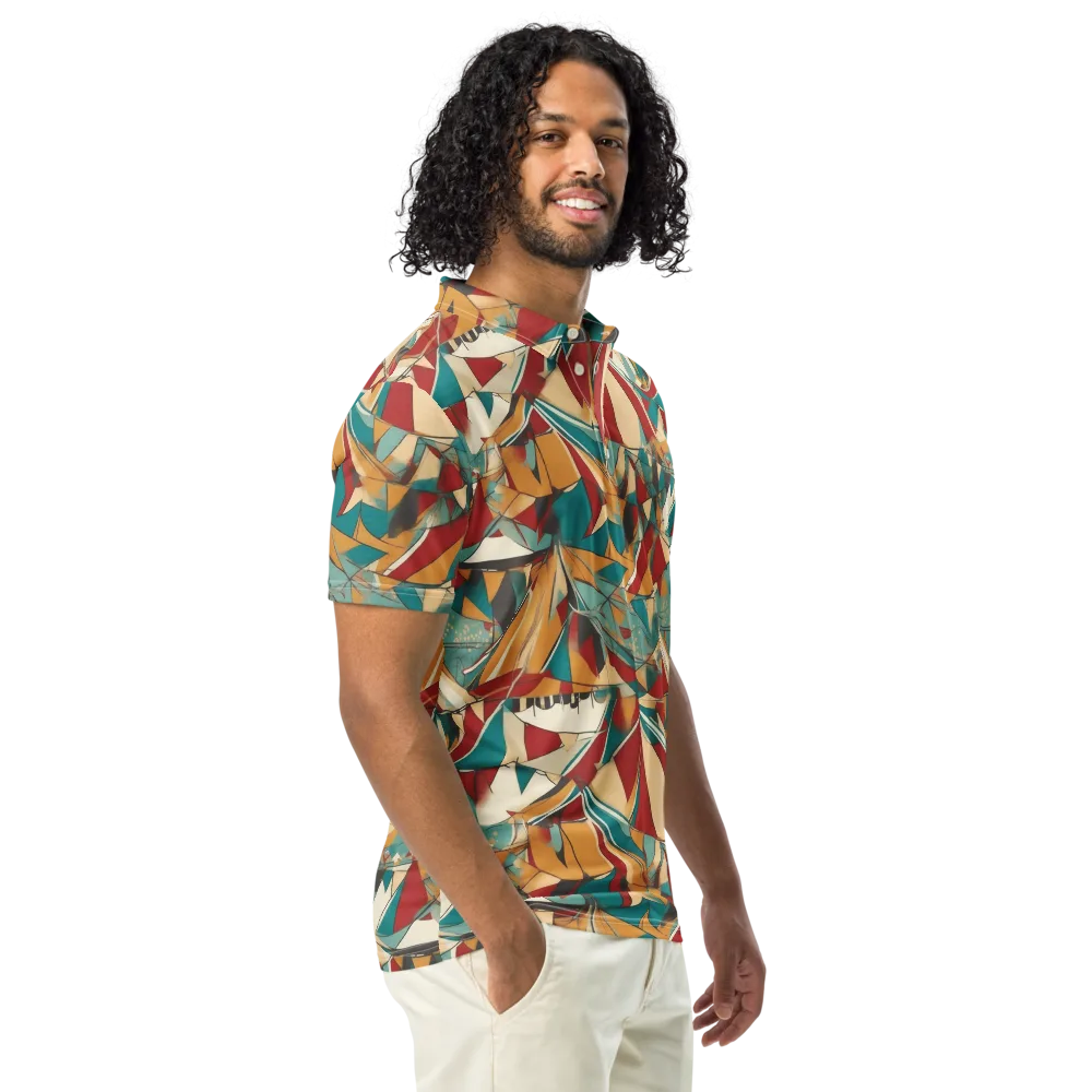 Carnival Geometry on Men's Slim Fit Polo Shirt — Right Front
