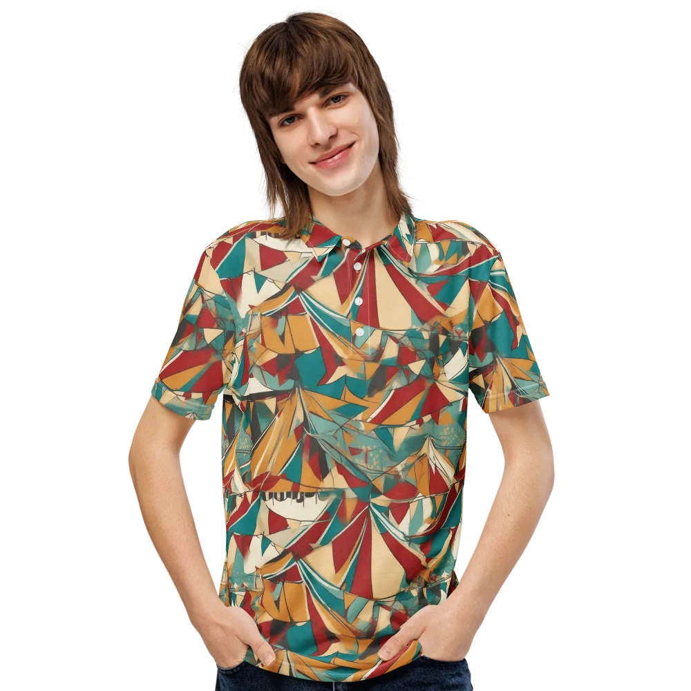 Carnival Geometry on Men's Slim Fit Polo Shirt — Front