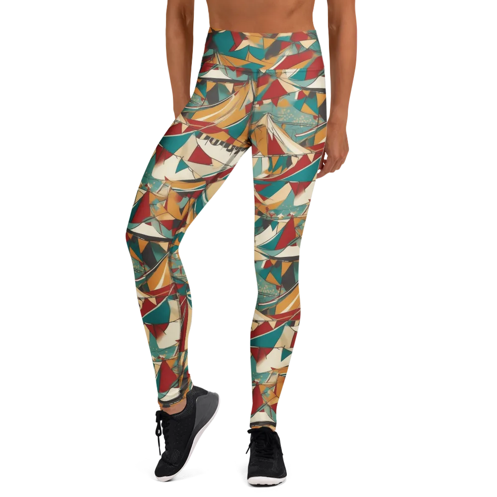 Carnival Geometry on Yoga Leggings — Front