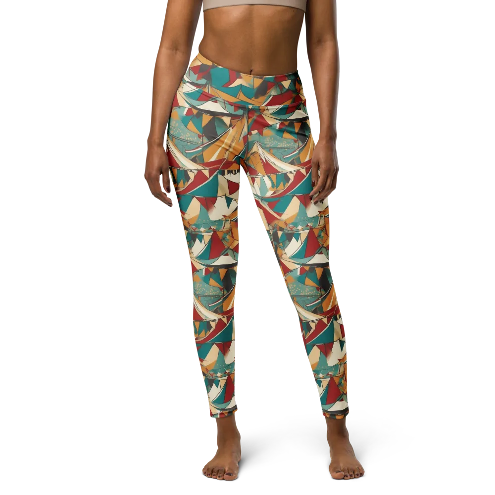 Carnival Geometry on Yoga Leggings — Front