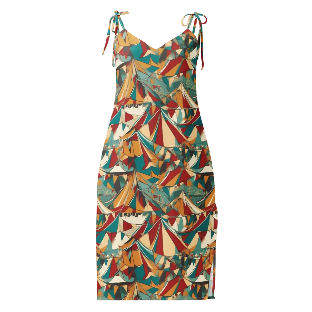 Carnival Geometry on Slip Dress — Front