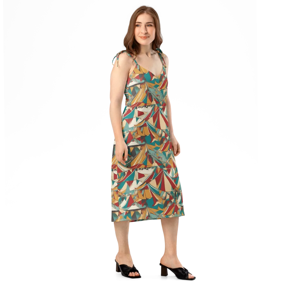Carnival Geometry on Slip Dress — Right Front