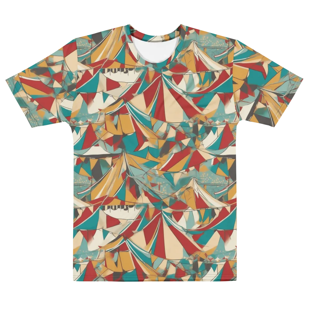 Carnival Geometry on Men's Cotton Crew Neck T-Shirt — Front
