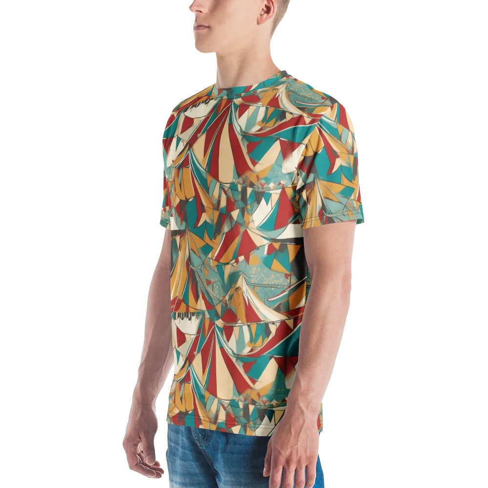 Carnival Geometry on Men's Crew Neck T-Shirt — Left