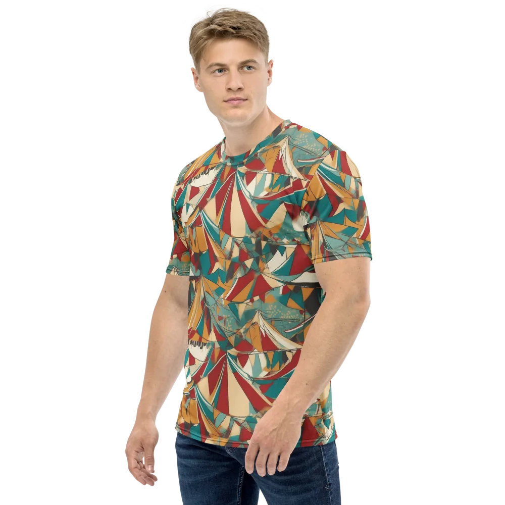 Carnival Geometry on Men's Crew Neck T-Shirt — Left