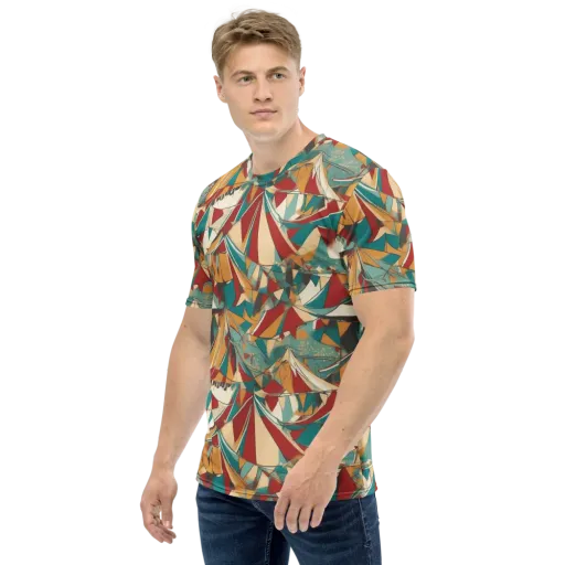 Carnival Geometry on a Men's Crew Neck T-Shirt