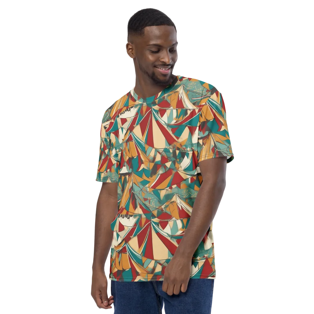 Carnival Geometry on Men's Crew Neck T-Shirt — Left