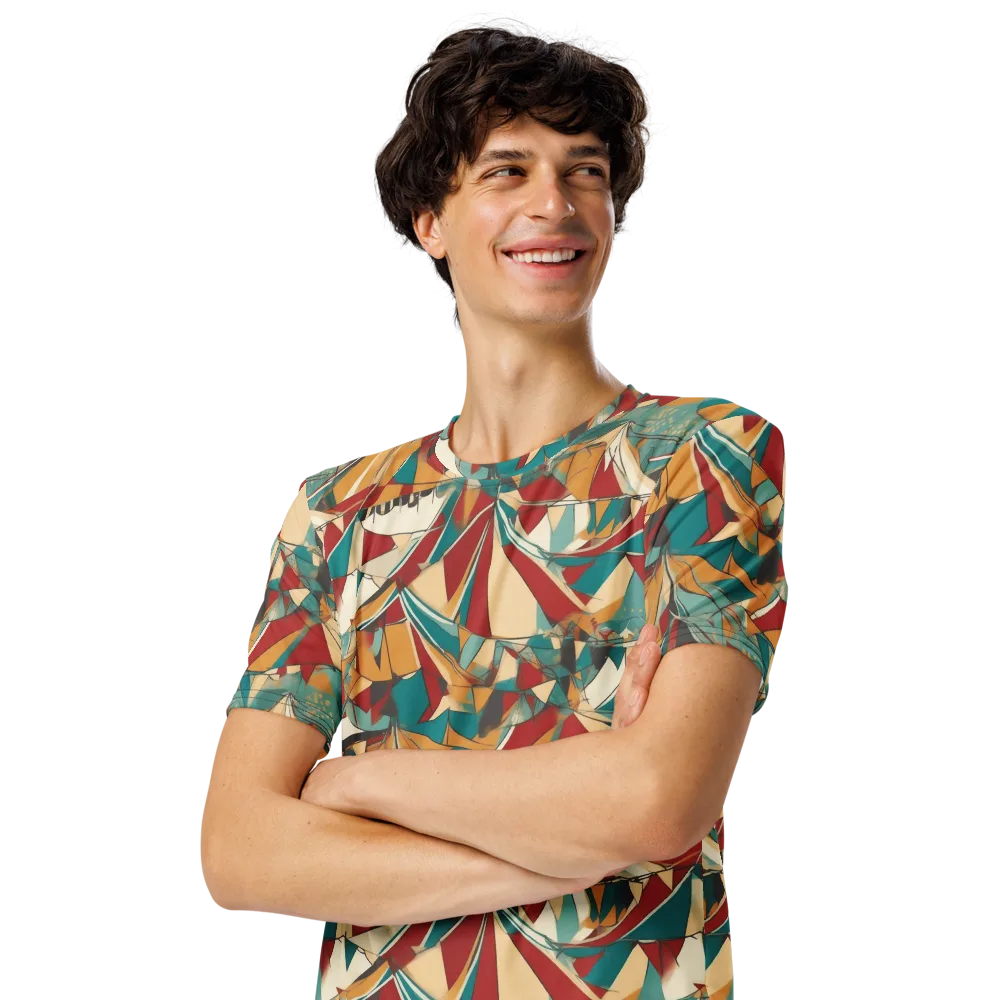 Carnival Geometry on Men's Crew Neck T-Shirt — Left Front