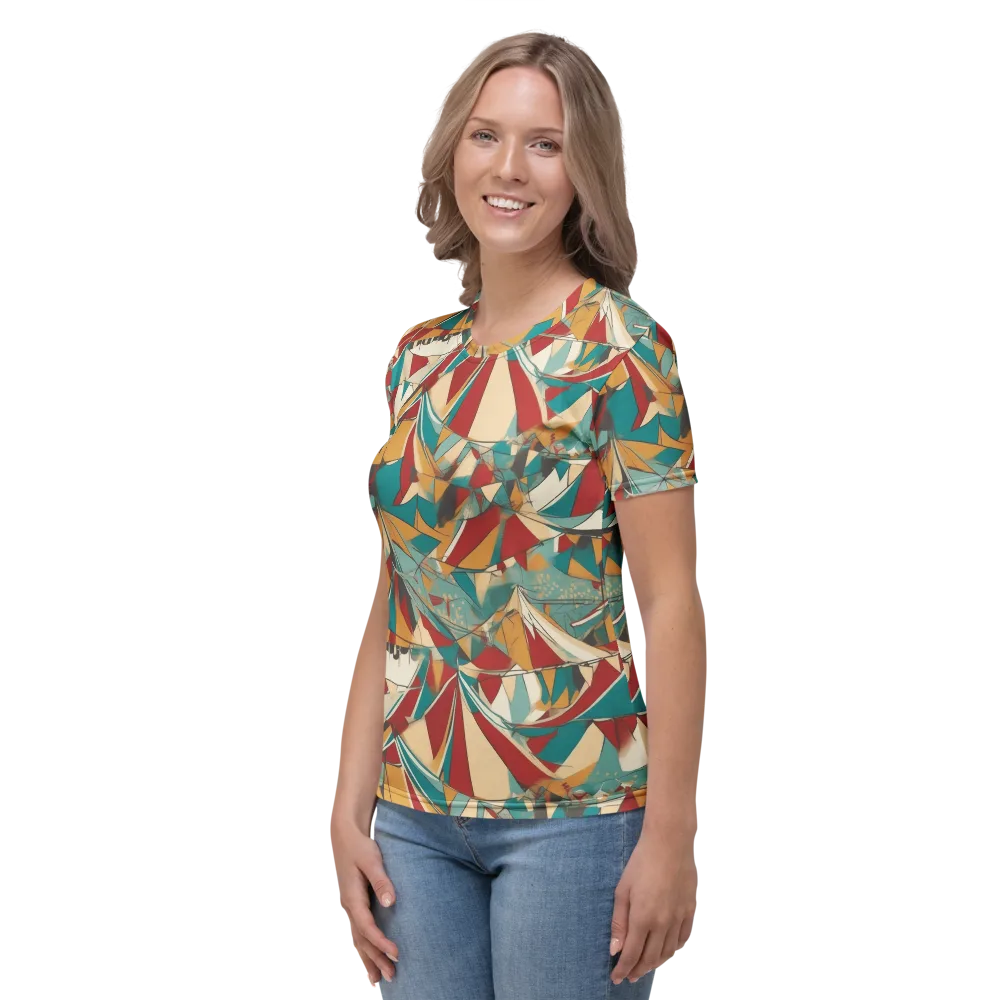 Carnival Geometry on Women's Crew Neck T-Shirt — Left