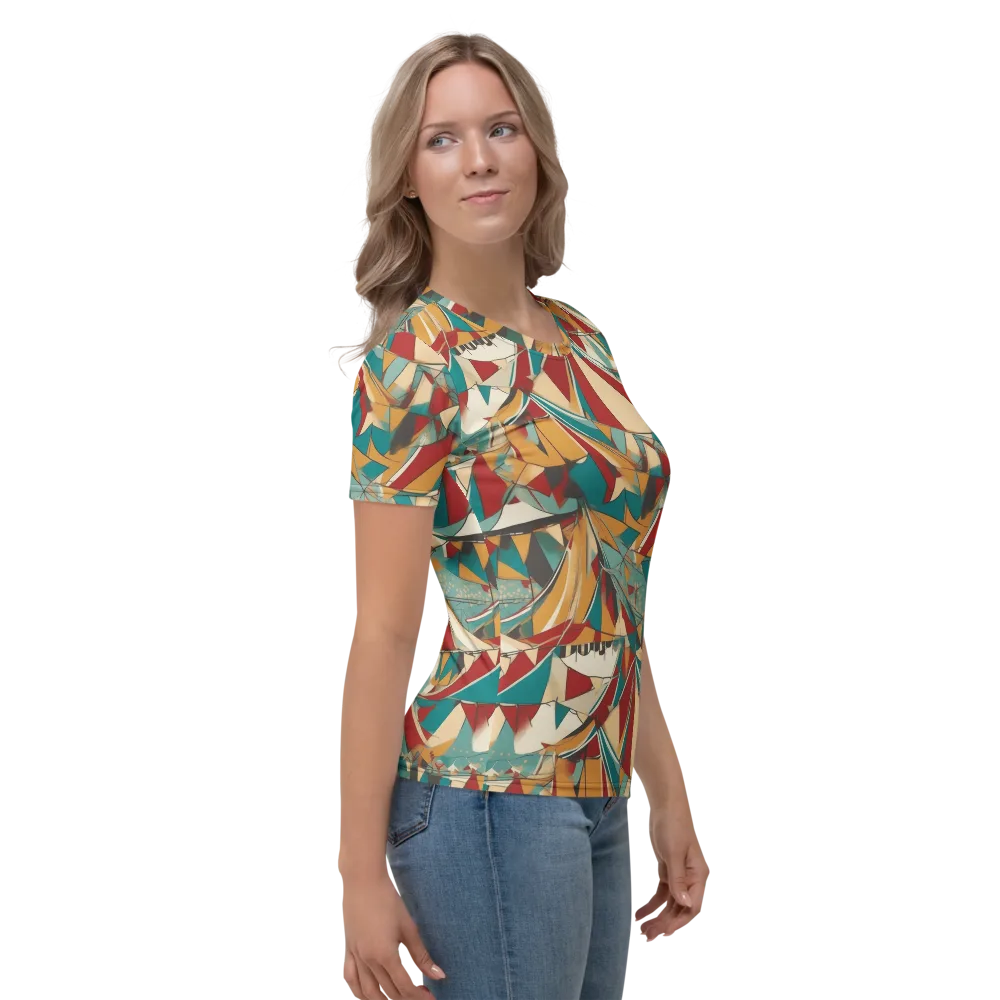 Carnival Geometry on Women's Crew Neck T-Shirt — Right