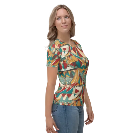 Carnival Geometry on a Women's Crew Neck T-Shirt