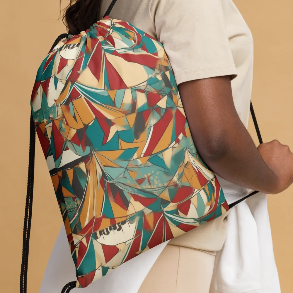 Carnival Geometry on Drawstring Bag — Front
