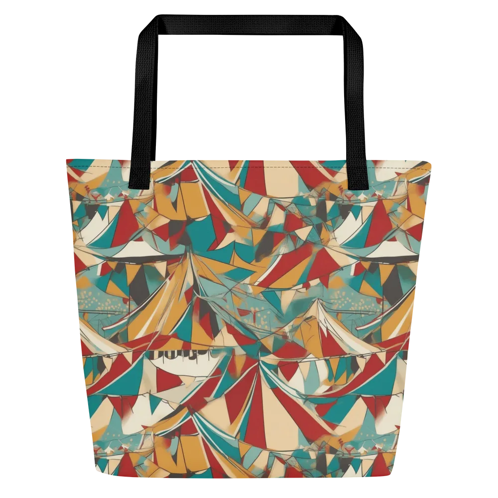 Carnival Geometry on Large Tote Bag W/ Pocket — Front