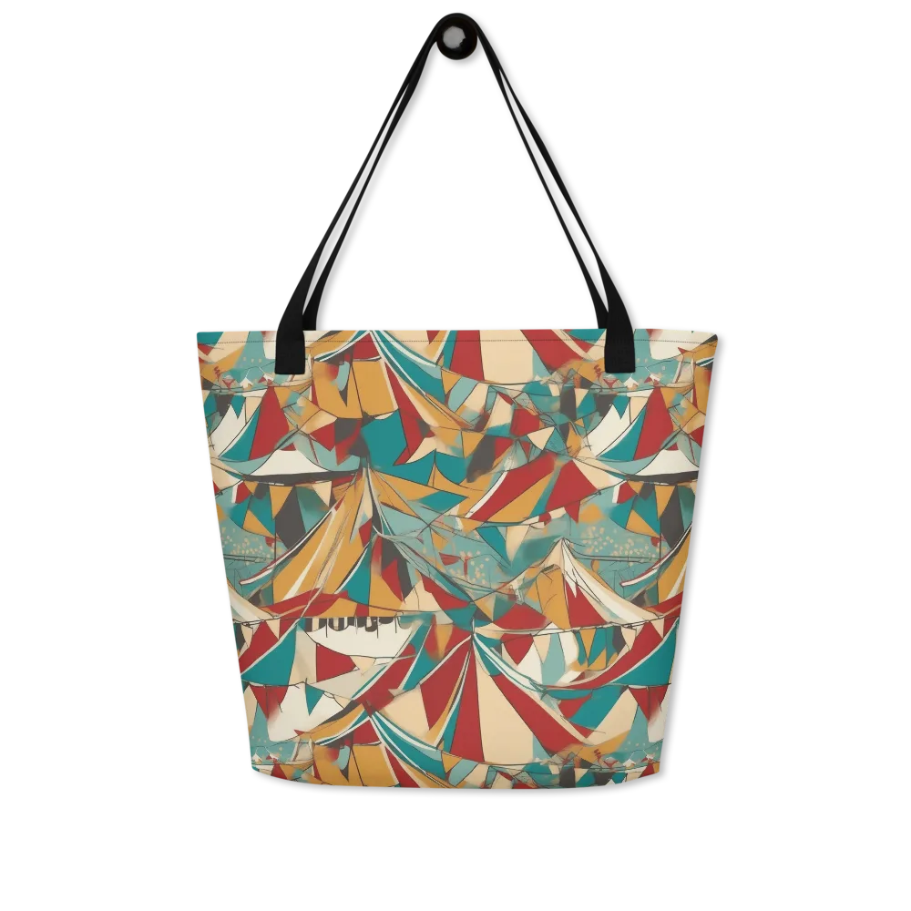 Carnival Geometry on Large Tote Bag W/ Pocket — Front