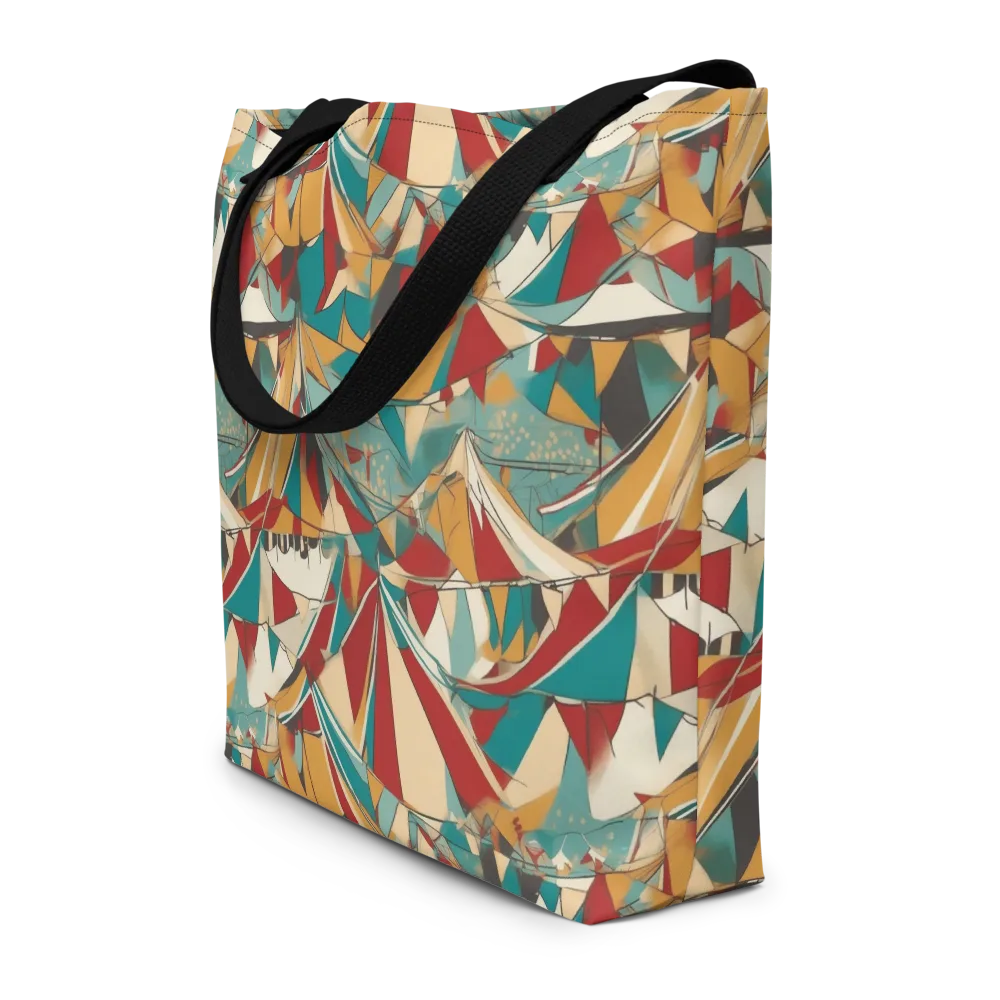 Carnival Geometry on Large Tote Bag W/ Pocket — Front