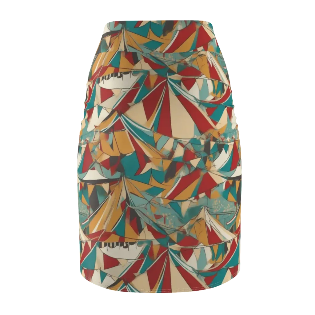 Carnival Geometry on Pencil Skirt — Back