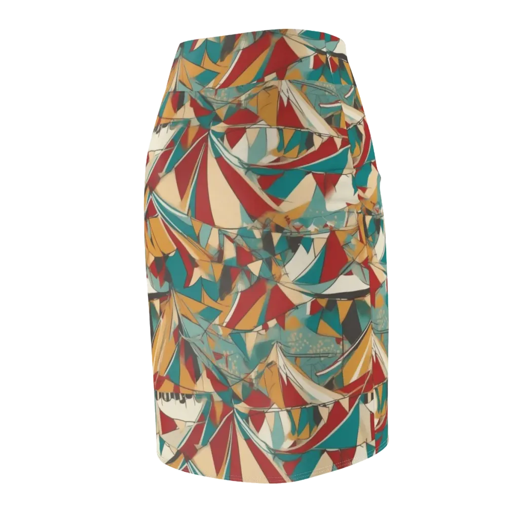 Carnival Geometry on Pencil Skirt — Back Side