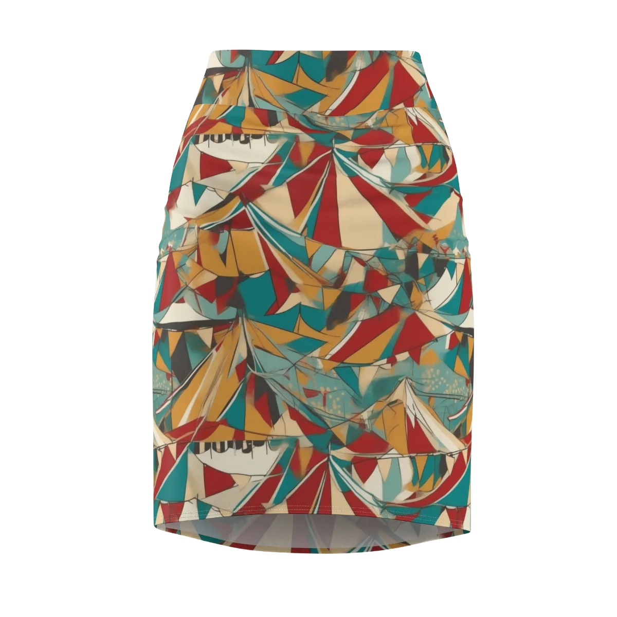 Carnival Geometry on Pencil Skirt — Front