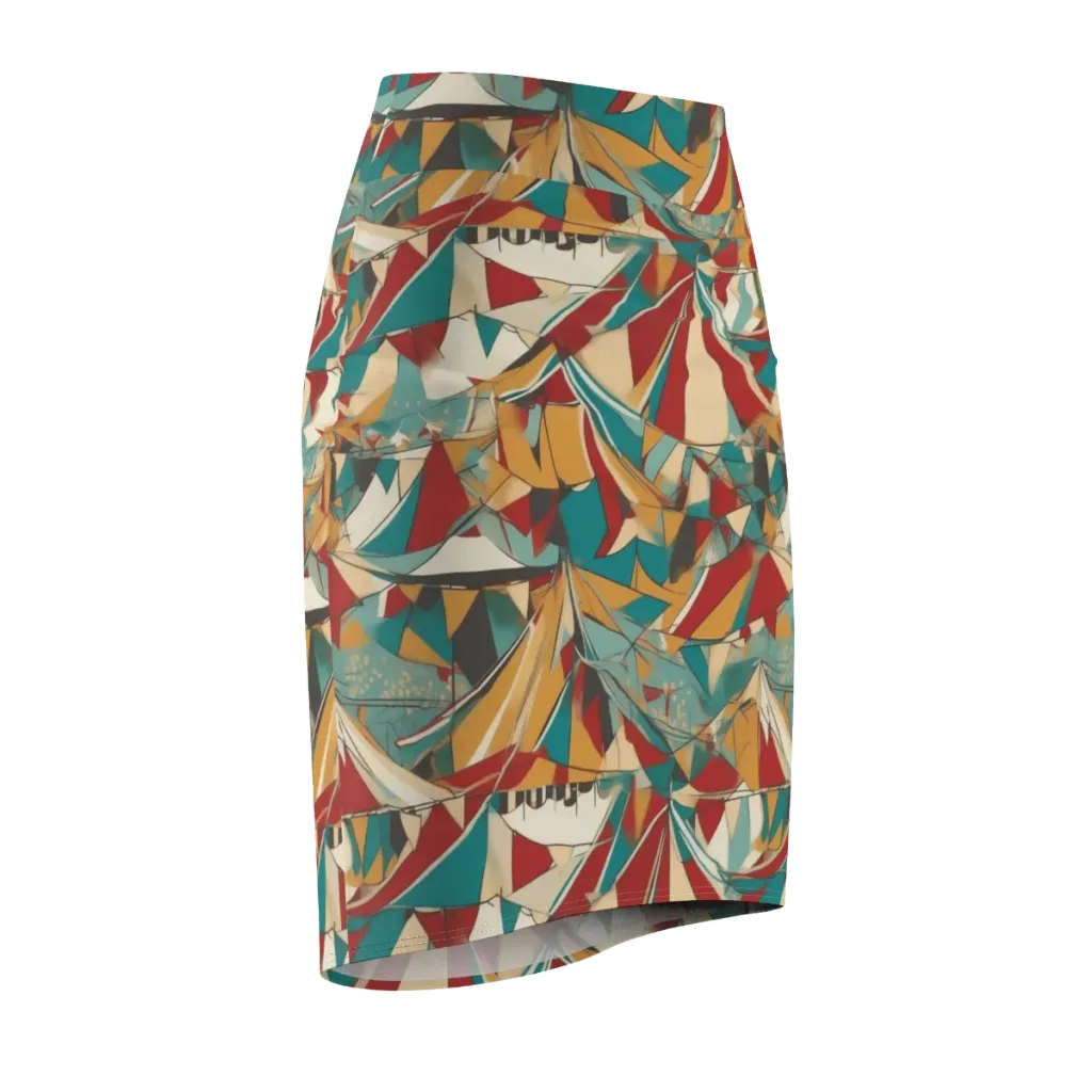 Carnival Geometry on Pencil Skirt — Front Side