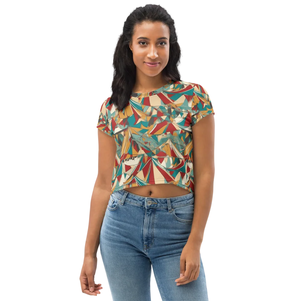 Carnival Geometry on Crop Tee — Front