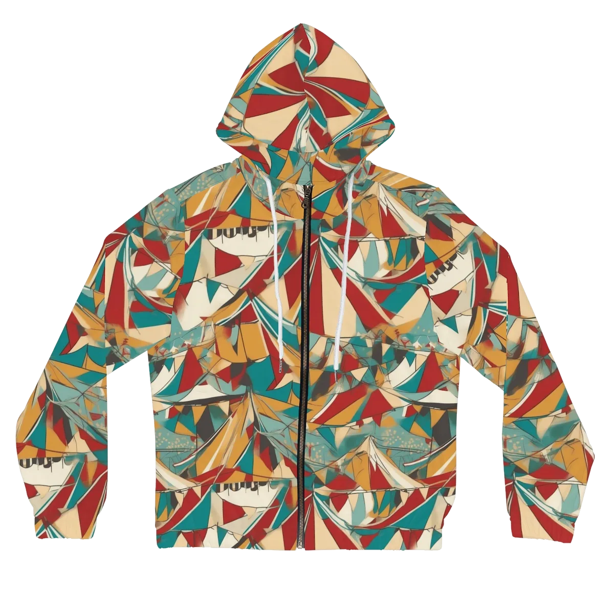 Carnival Geometry on Women's Full-Zip Hoodie — Front