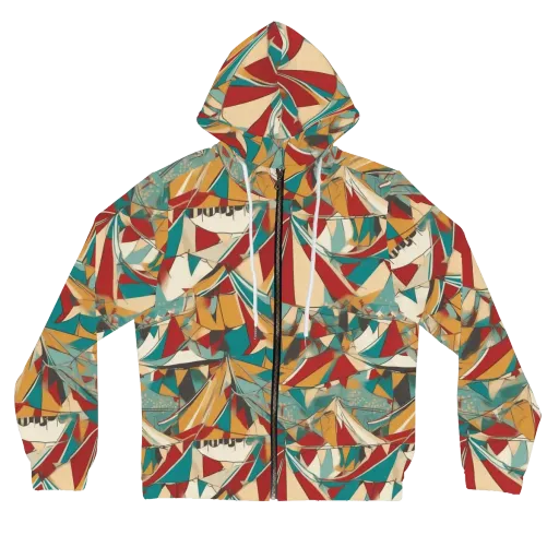 Carnival Geometry on a Women's Full-Zip Hoodie