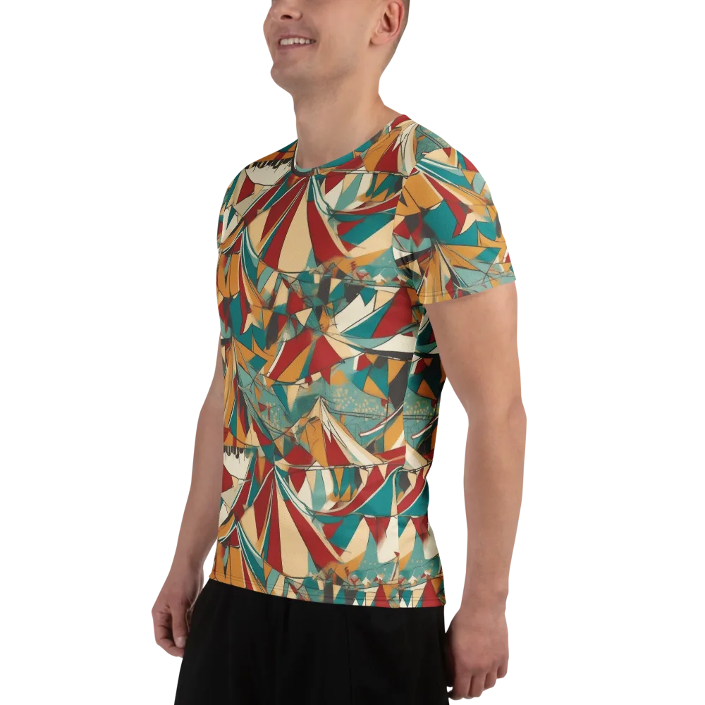 Carnival Geometry on Men's Athletic T-Shirt — Left
