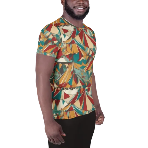 Carnival Geometry on a Men's Athletic T-Shirt