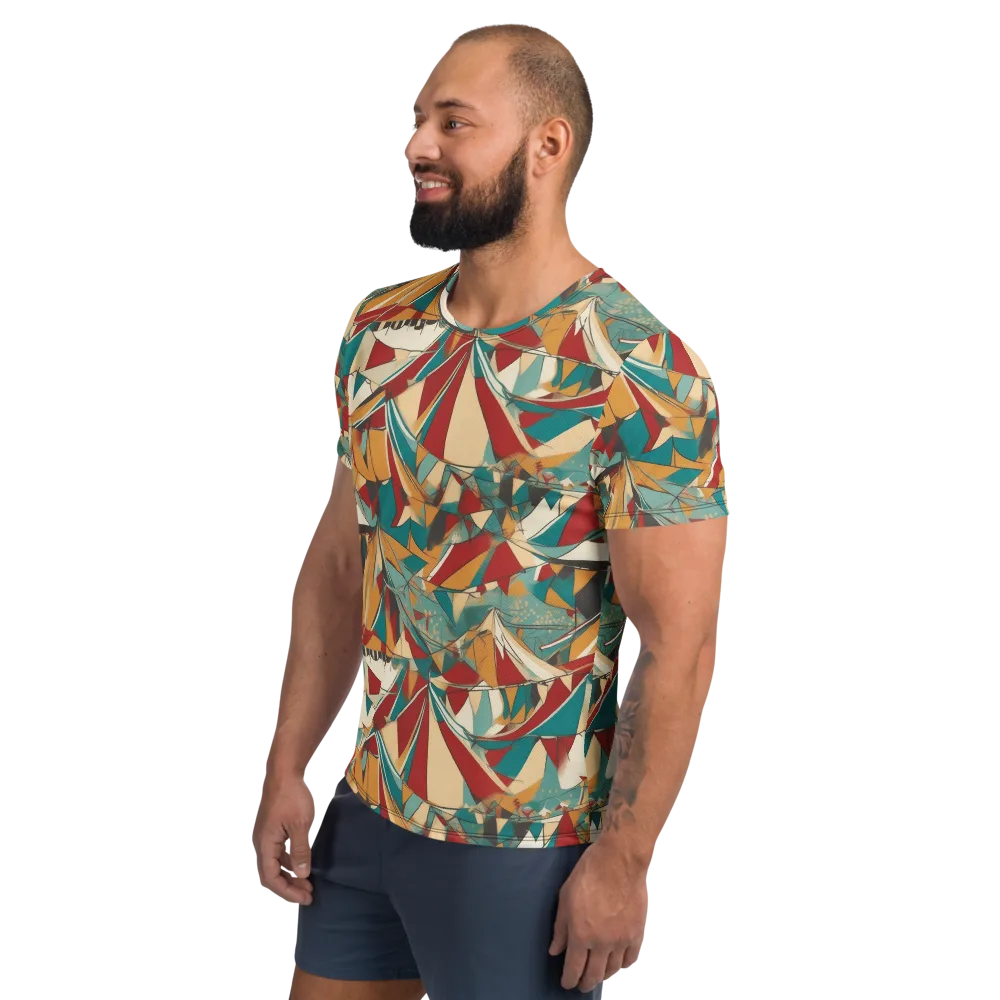 Carnival Geometry on Men's Athletic T-Shirt — Left