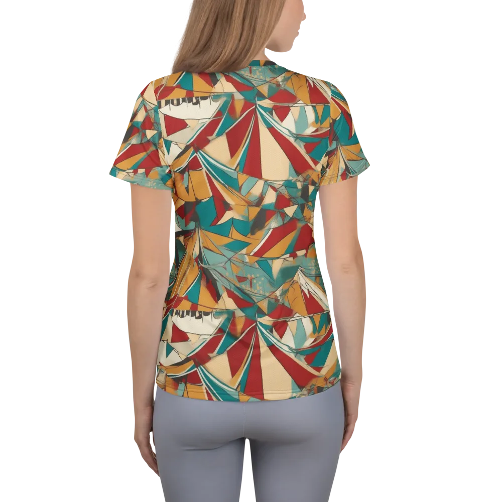 Carnival Geometry on Women's Athletic T-Shirt — Back