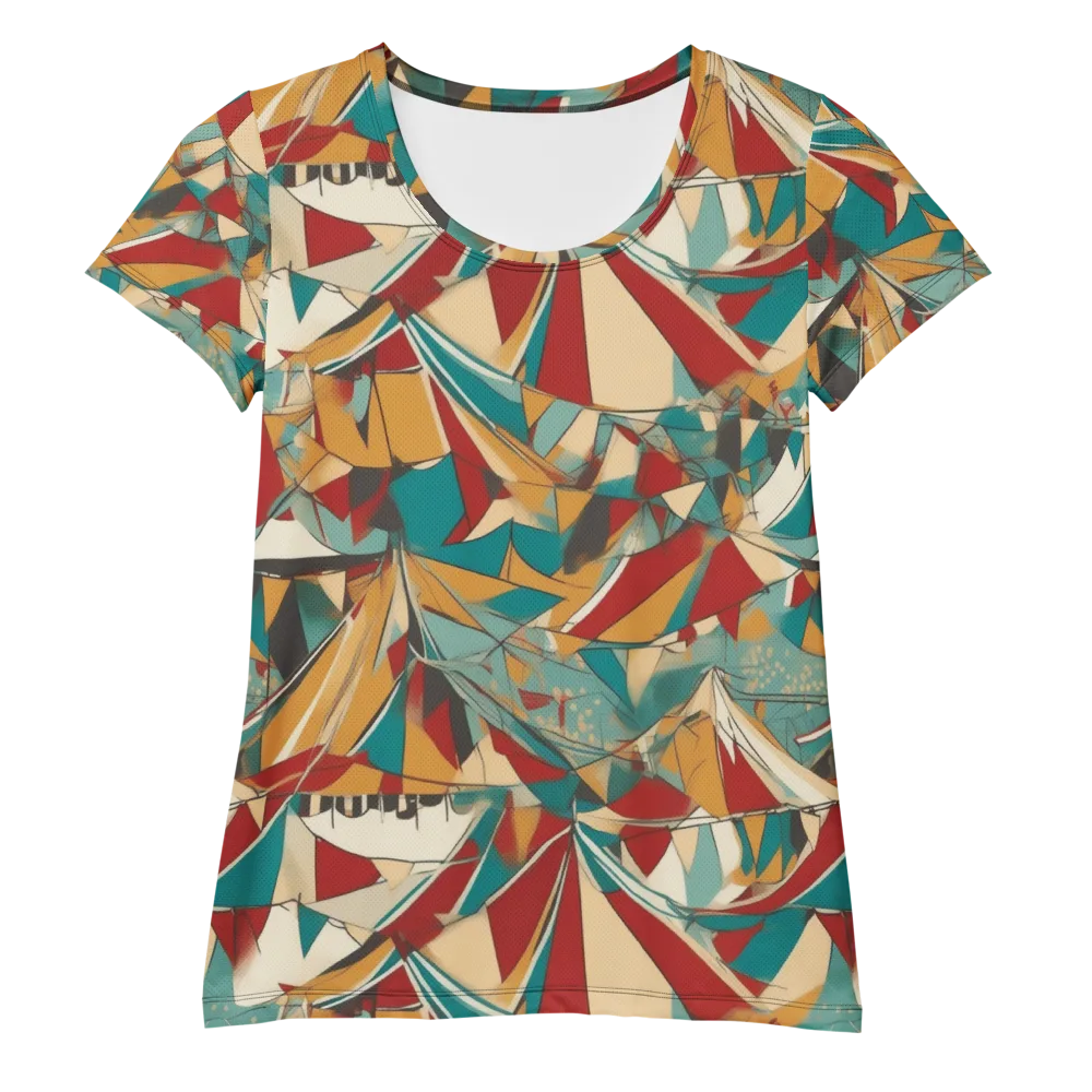 Carnival Geometry on Women's Athletic T-Shirt — Front