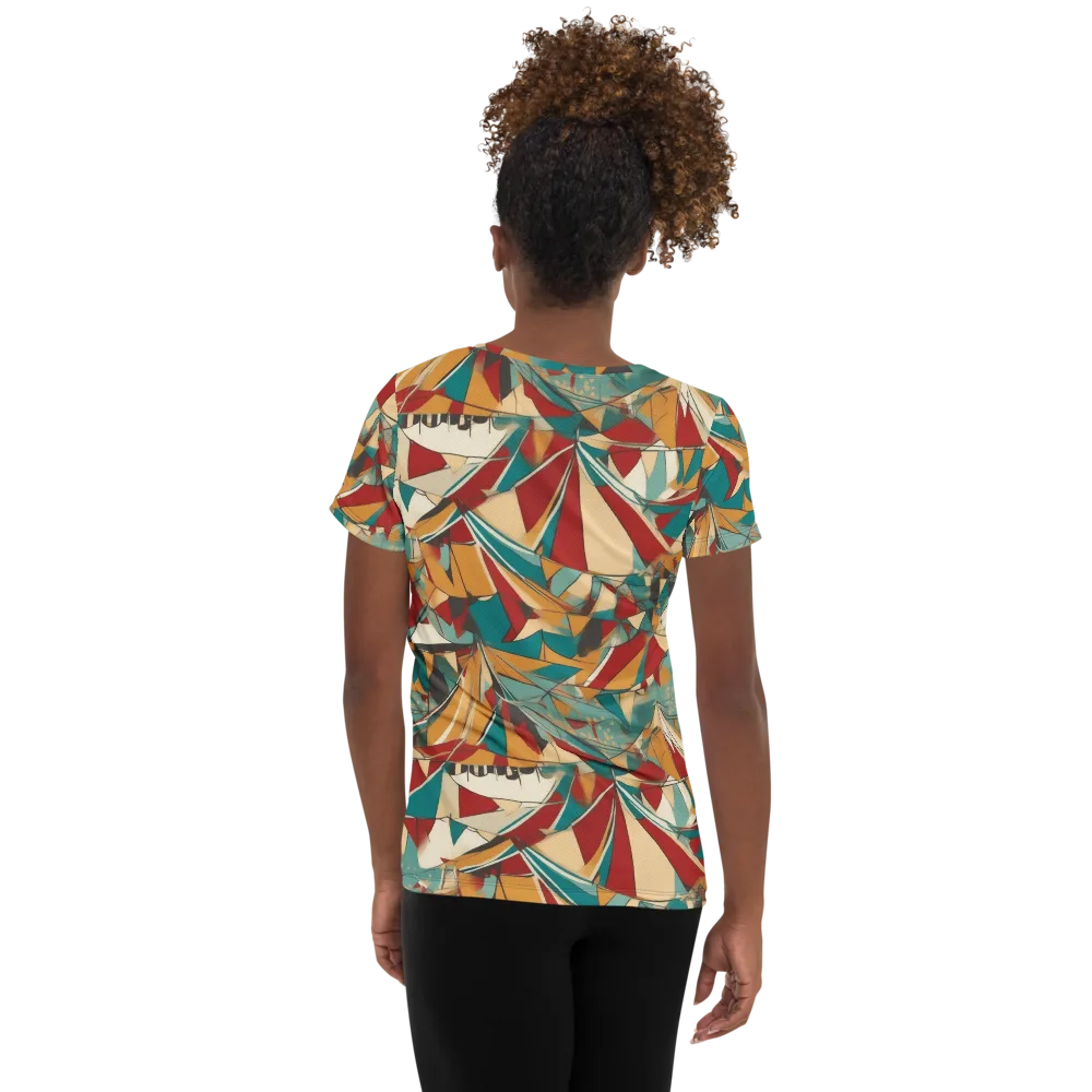 Carnival Geometry on Women's Athletic T-Shirt — Back