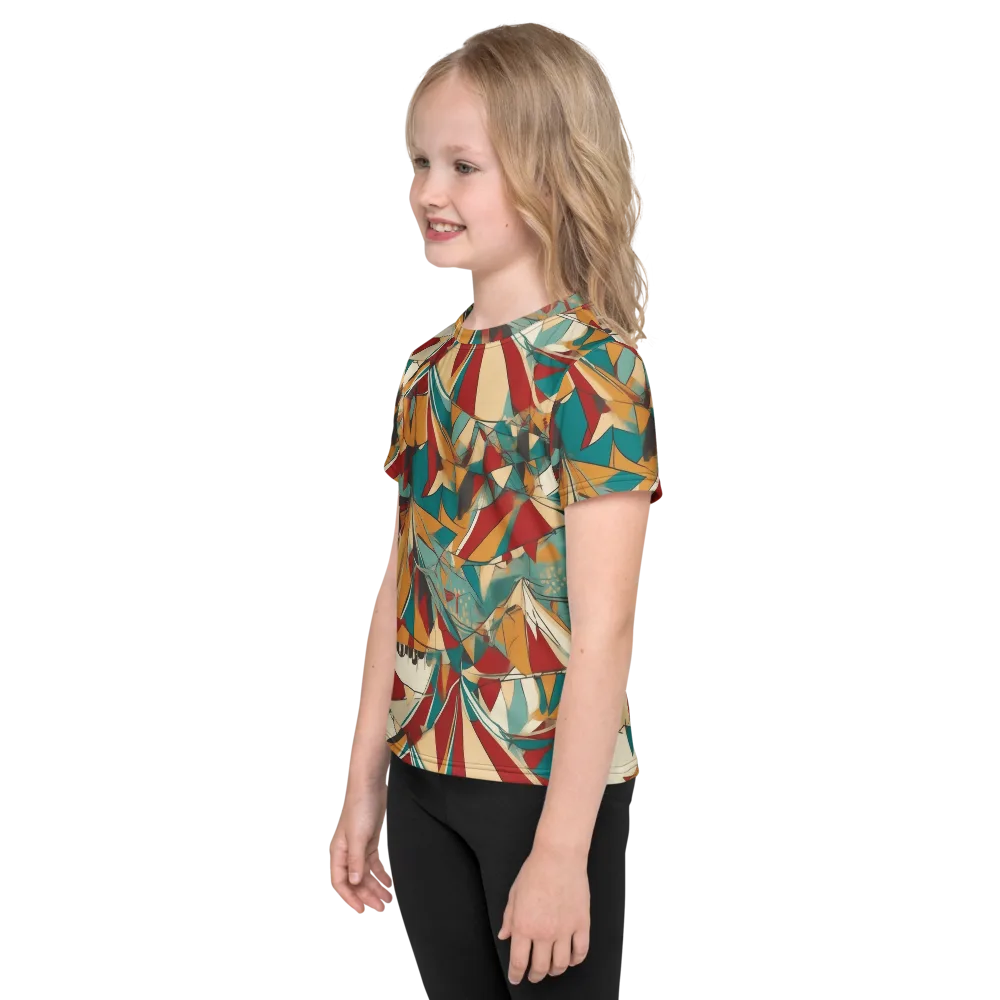 Carnival Geometry on Kids Crew Neck T-Shirt — Left
