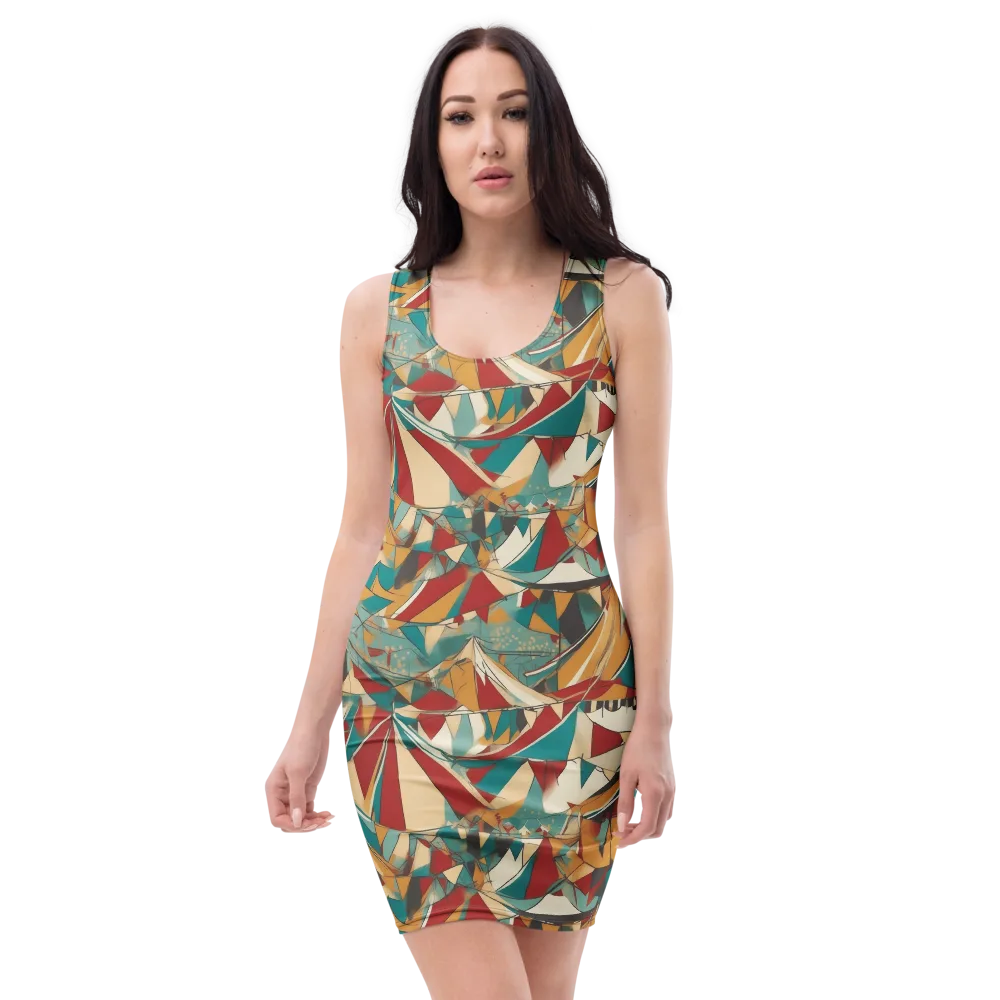 Carnival Geometry on Bodycon Dress — Front