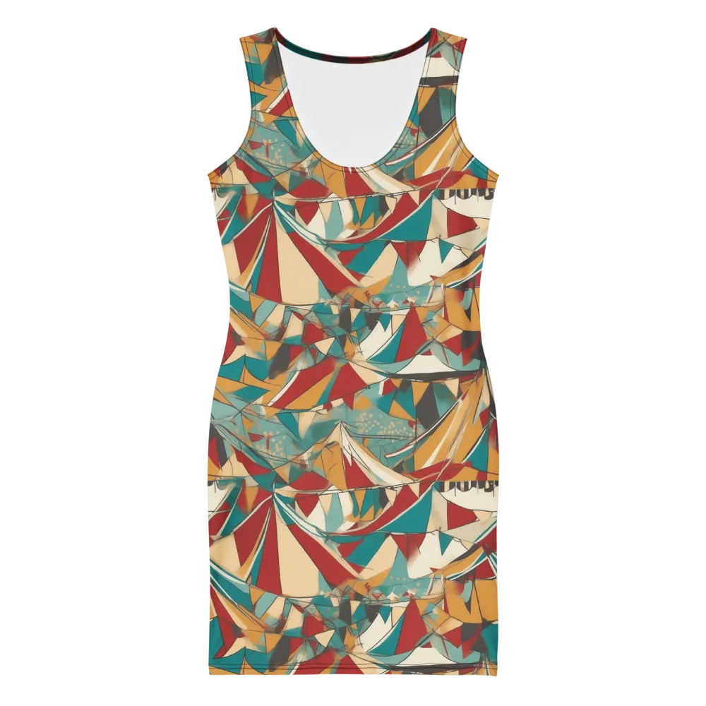 Carnival Geometry on Bodycon Dress — Front
