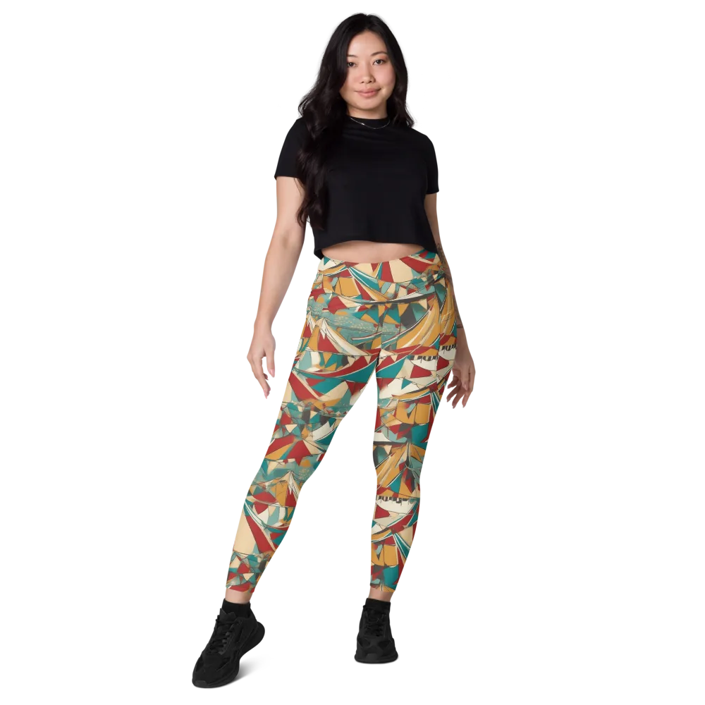 Carnival Geometry on Leggings with Pockets — Front