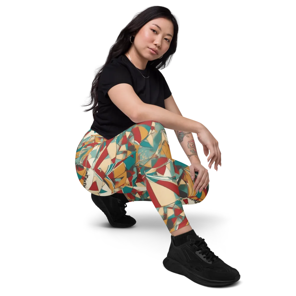 Carnival Geometry on Leggings with Pockets — Right Front