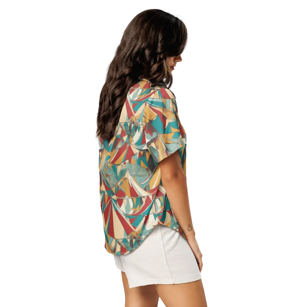 Carnival Geometry on Women's Short Sleeve Pajama Top — Right Back