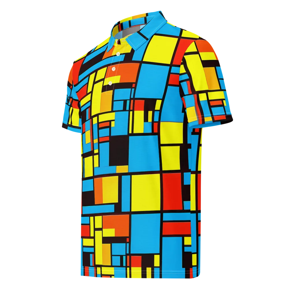 Block Party on Men's Slim Fit Polo Shirt — Left Front
