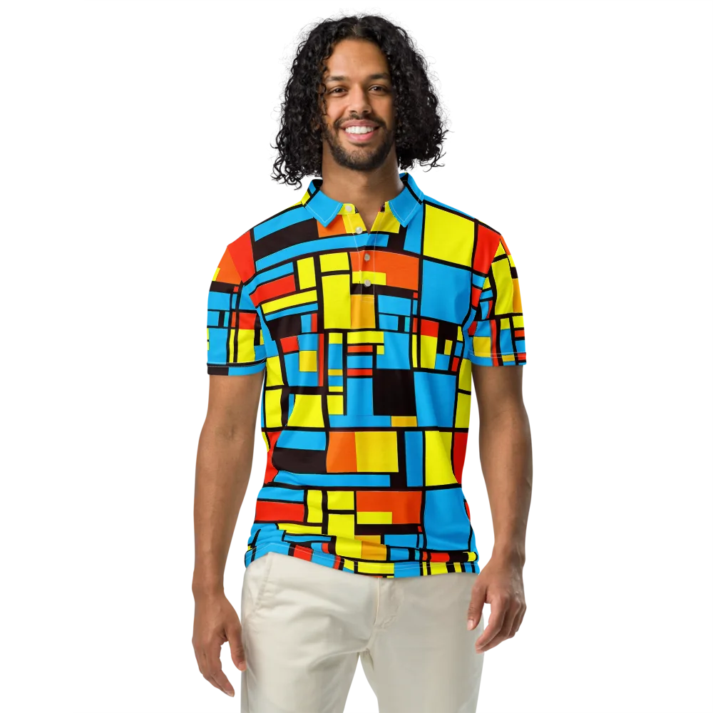 Block Party on Men's Slim Fit Polo Shirt — Front