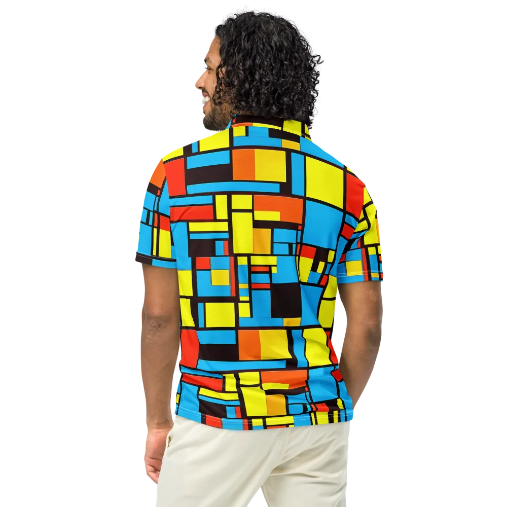 Block Party on Men's Slim Fit Polo Shirt — Back