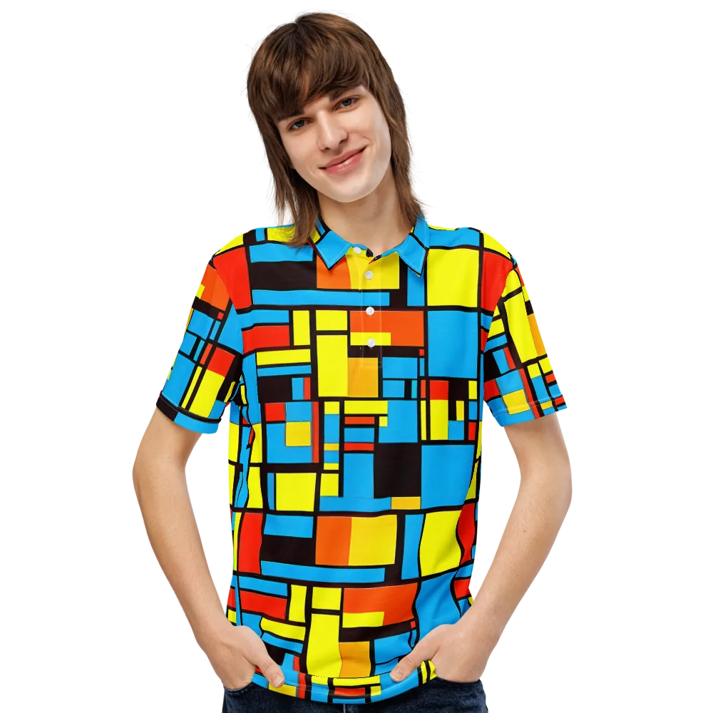 Block Party on Men's Slim Fit Polo Shirt — Front