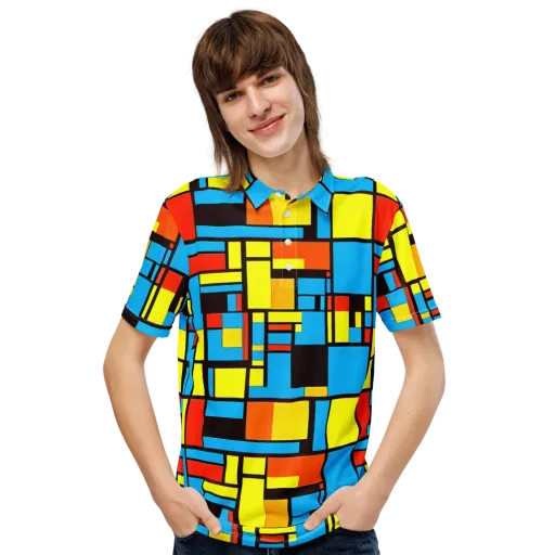 Block Party on a Men's Slim Fit Polo Shirt