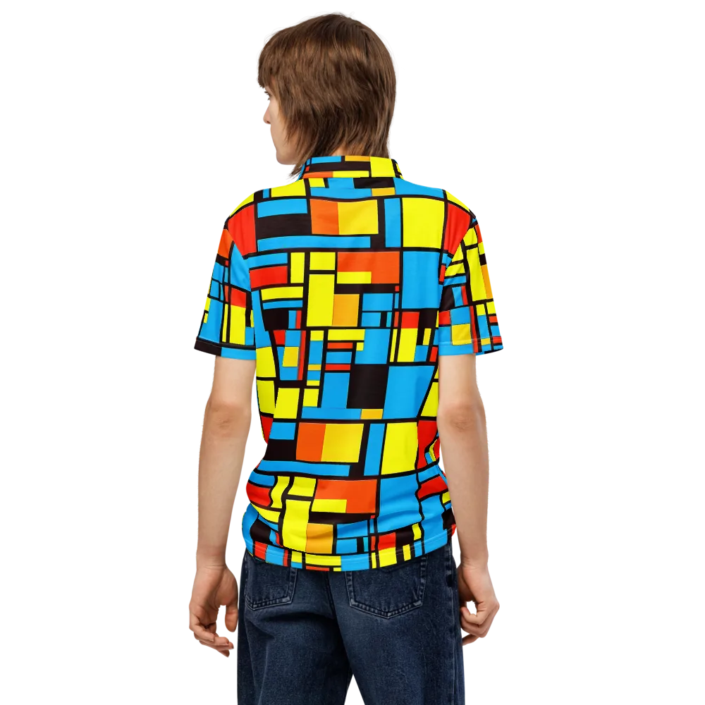 Block Party on Men's Slim Fit Polo Shirt — Back