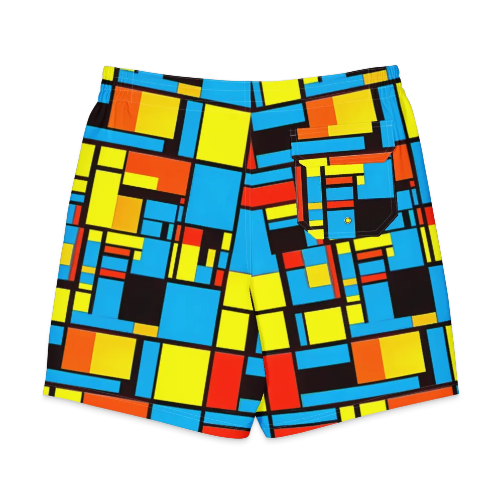 Block Party on Men's Board Shorts — Back