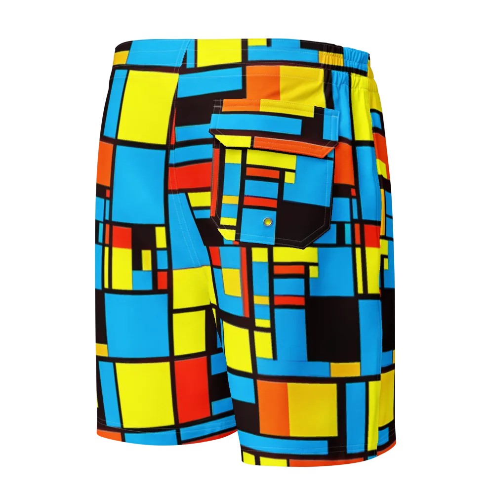 Block Party on Men's Board Shorts — Back