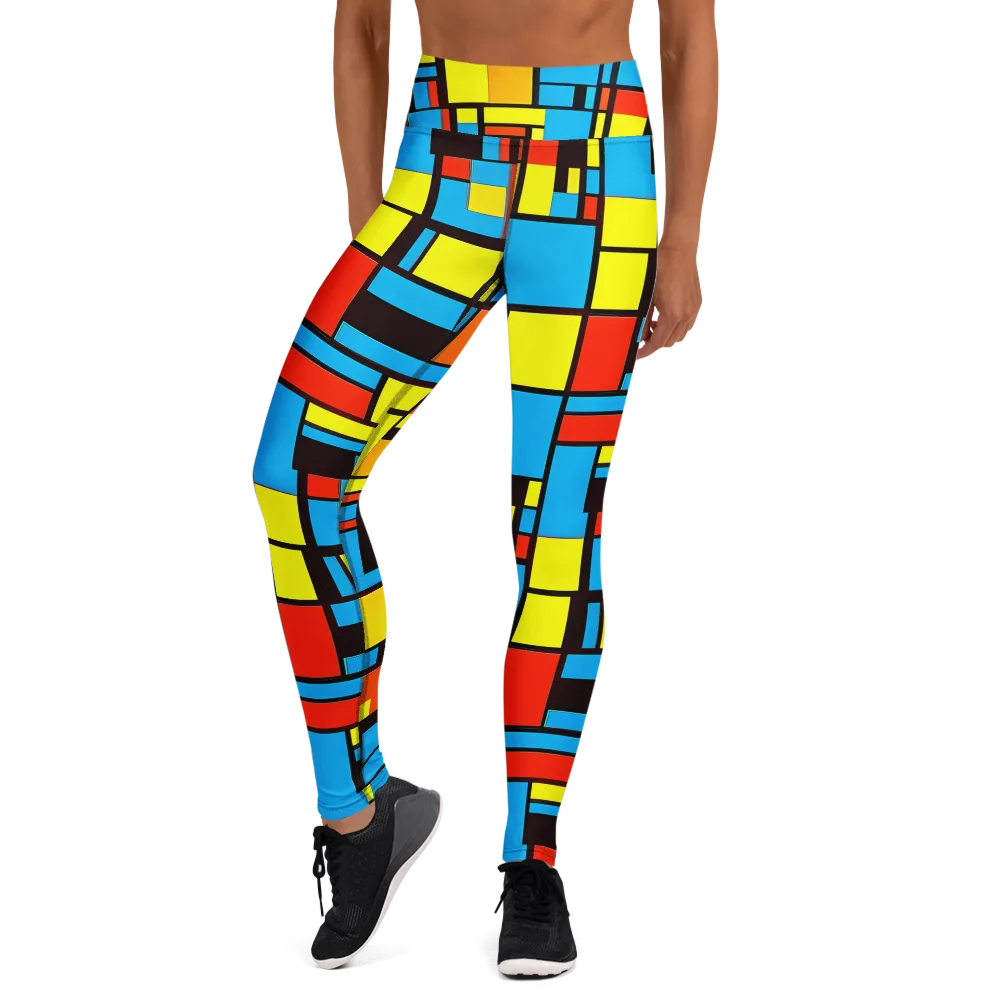 Block Party on Yoga Leggings — Front